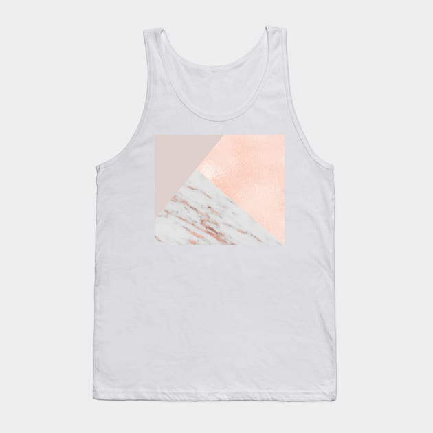 Blush pink layers of rose gold and marble Tank Top by marbleco